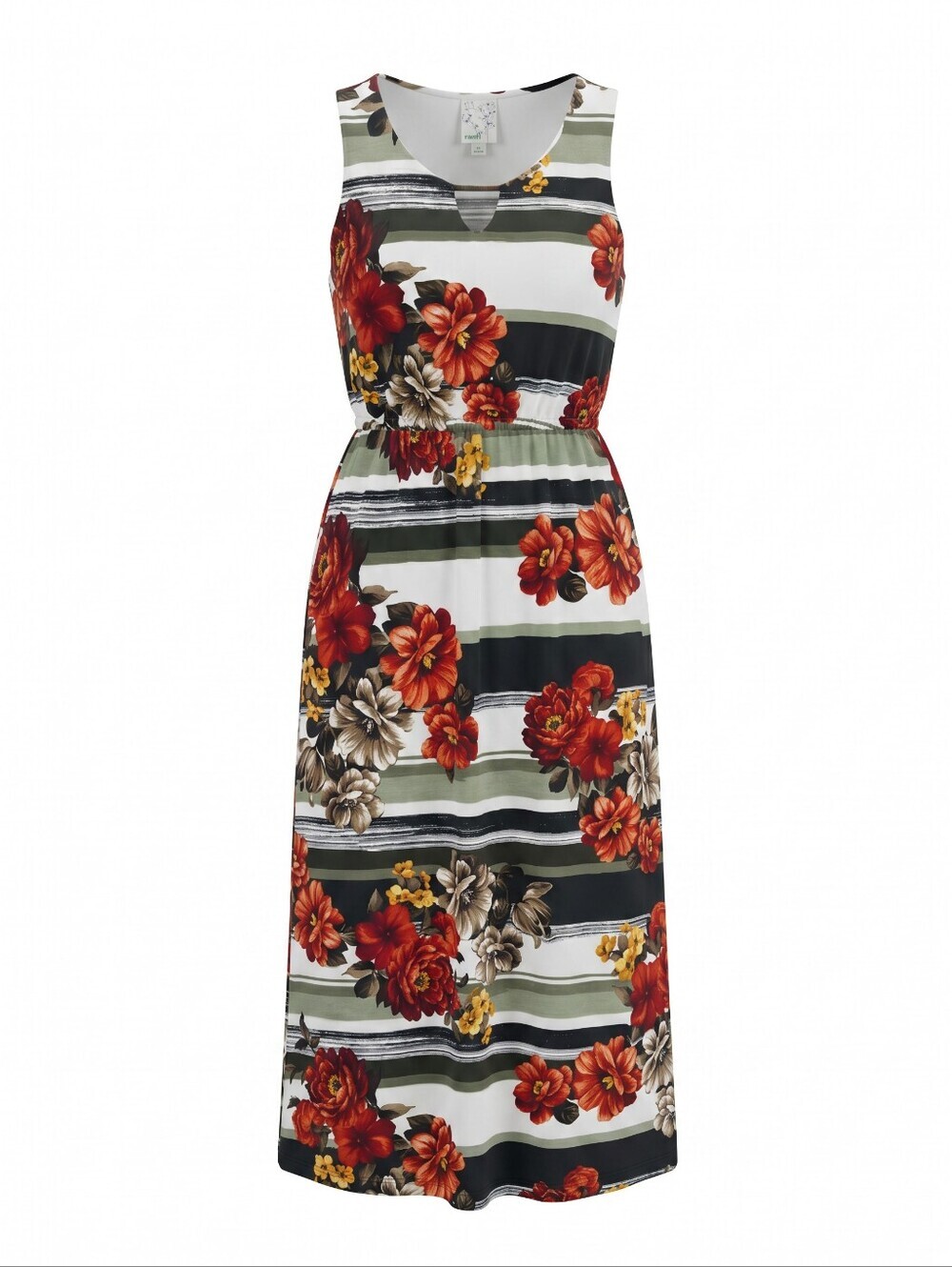 Neff Red Floral Striped Maxi Dress